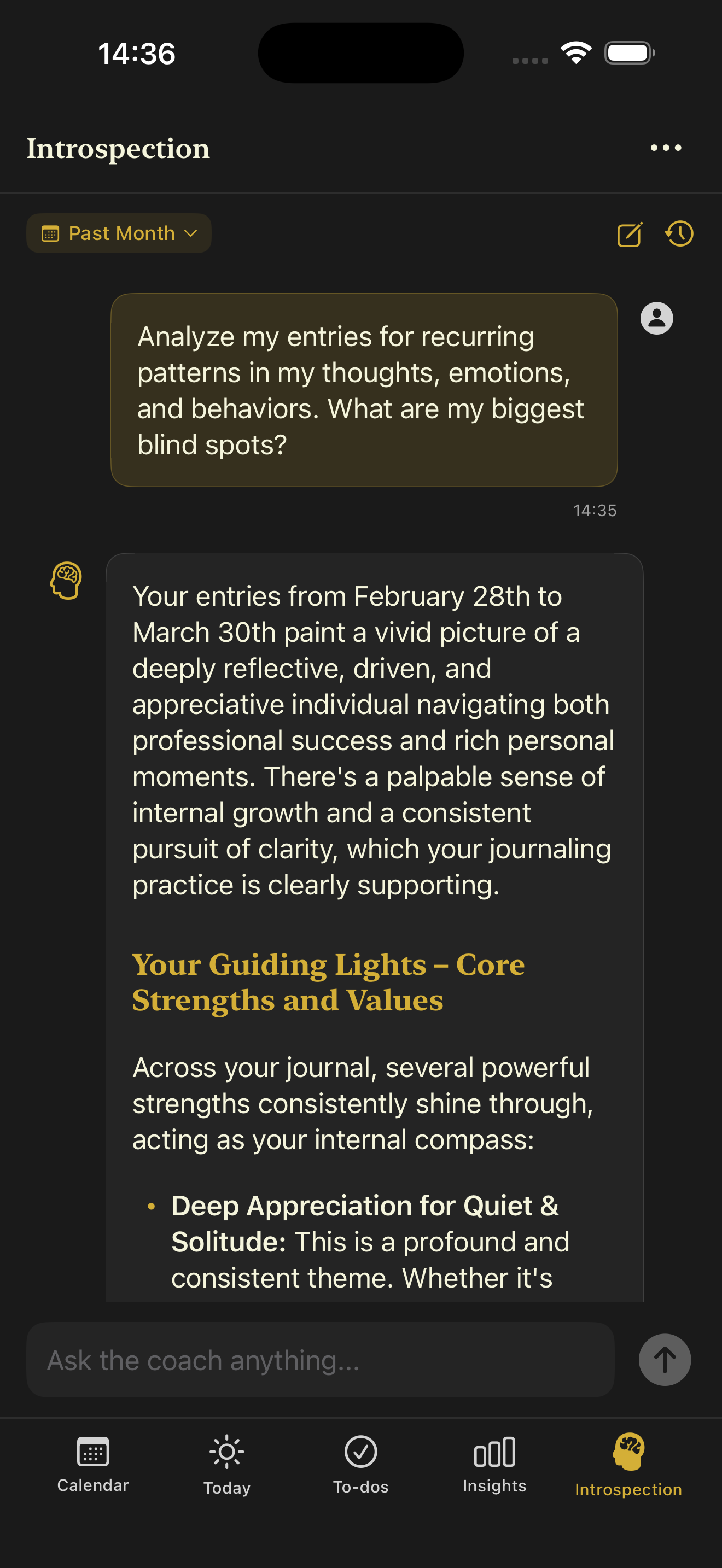 Plume on iPhone — reflect on the go