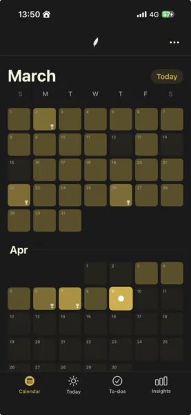 Le calendrier de Plume sur iPhone